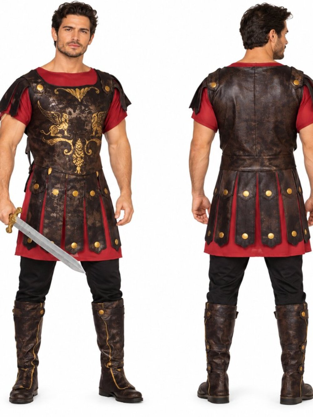 Spirt Men's Gladiator Costume One Size Roman Warrior Halloween Complete No Sword